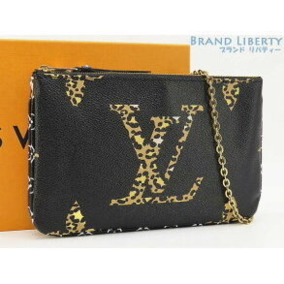 Louis Vuitton Giant Jungle Pochette Double Zip Chain Shoulder Bag Wallet - Picture 1 of 10
